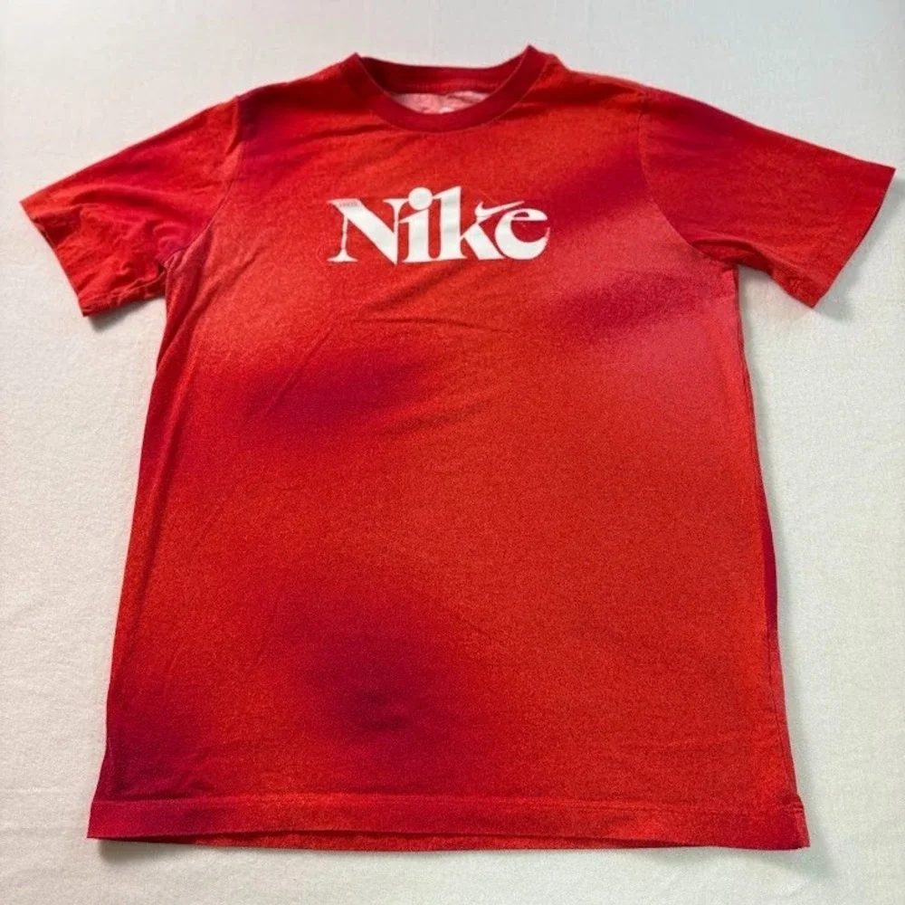 Nike Boys Size XL Tee Shirt Red Airbrush Short Sleeve Cotton